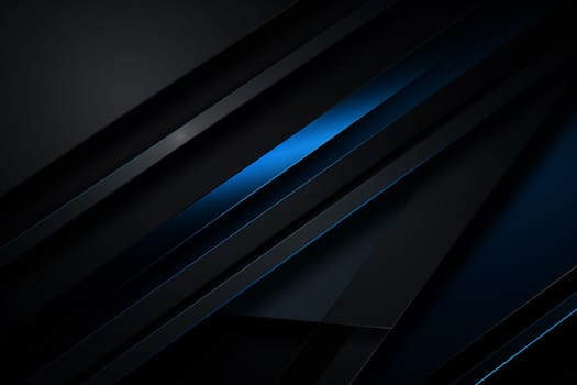 Modern black blue abstract background. Minimal. Color gradient. Dark. Web banner. Geometric shape. 3d effect. Lines stripes triangles. Design. Futuristic. Cut paper or metal effect. Luxury. High quality photo