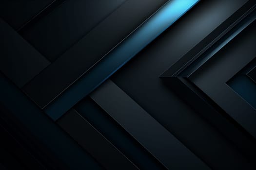 Modern black blue abstract background. Minimal. Color gradient. Dark. Web banner. Geometric shape. 3d effect. Lines stripes triangles. Design. Futuristic. Cut paper or metal effect. Luxury. Premium. High quality photo