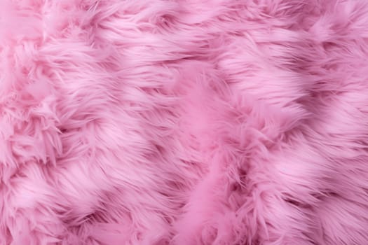 Pink fur texture top view. Pink sheepskin background. Fur pattern. Texture of pink shaggy fur. Wool texture. Sheep fur close up. High quality photo