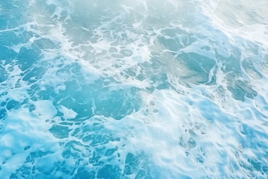 Abstract blue sea water with white foam for background, nature background concept . High quality photo