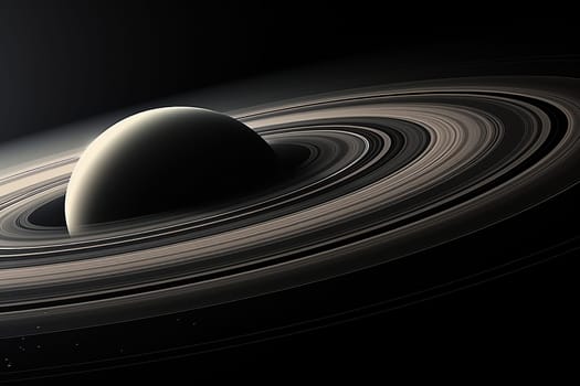 Image of a planet with rings in space. Planet Saturn.