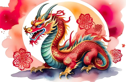 chinese new year concept with dragon background.