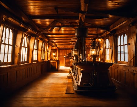 A large wooden room filled with plenty of windows, allowing an abundance of natural light to fill the space.