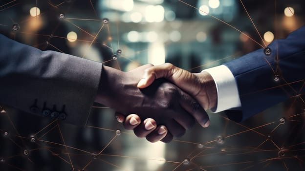 Successful Business Handshake: Trusting Businessmen Sealing a Prosperous Partnership in Modern Office