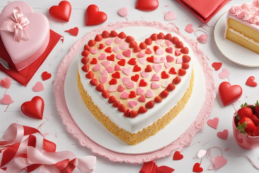 Heart-shaped mousse cake for Valentine's Day