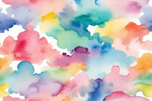 Abstract watercolor background in rainbow colors.