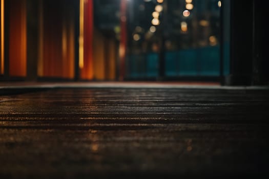 A serene image showcasing an uninhabited street with a distant building, evoking a sense of quiet and solitude.