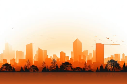 city silhouette Minimalist landscape. Generative AI.