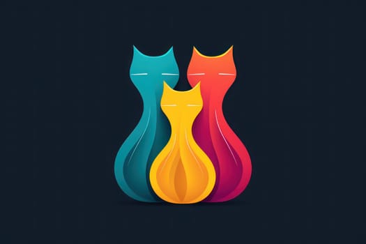 Cat Simple clean logo design. Generative AI.