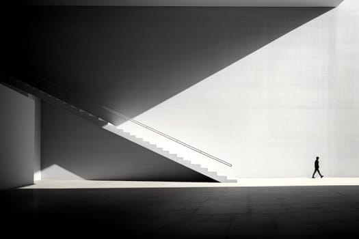 Black an white interior Modern minimalism. Generative AI.