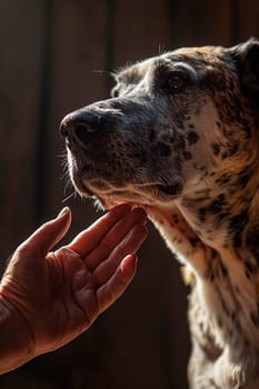 A dog is a man's friend. Selective focus. animal.