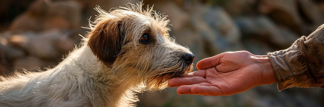 A dog is a man's friend. Selective focus. animal.