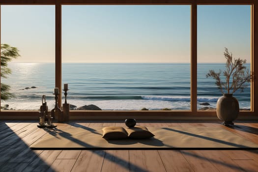 Space for meditation and yoga overlooking the ocean.