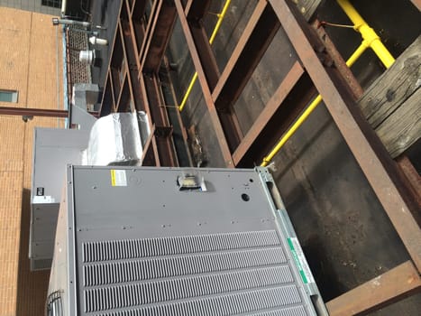 Air Conditioner on a Roof in Manhattan. High quality photo