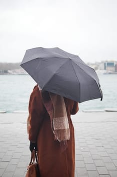 women under umbrella in rain ,