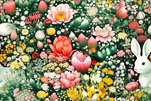Floral Pattern: A Seamless Spring Wallpaper with Nature's Blooming Beauty