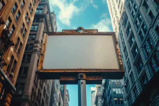 Blank Street directional sign isolated. Generative AI.