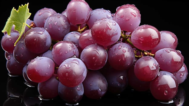   purple grapes, close up, clear, white background , Generate AI