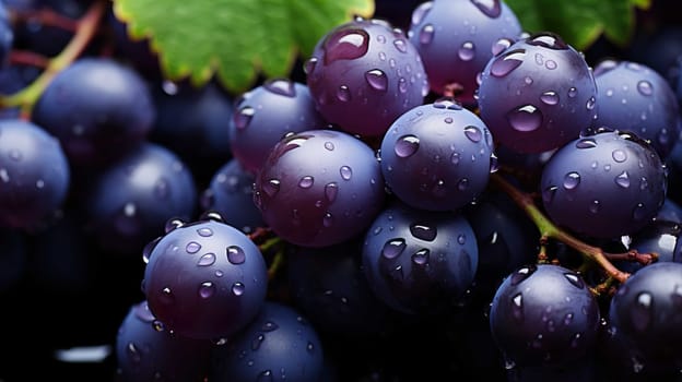   purple grapes, close up, clear, white background , Generate AI