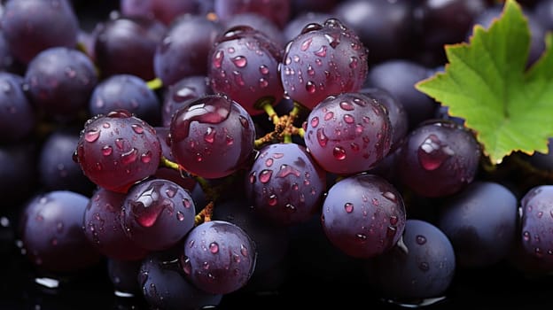   purple grapes, close up, clear, white background , Generate AI