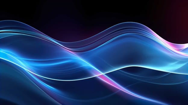 Modern Abstract Wavy Background , 3D glass wavy background , Science fiction or information technology concept  , Generate AI