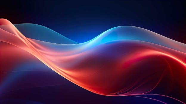 Modern Abstract Wavy Background , 3D glass wavy background , Science fiction or information technology concept  , Generate AI