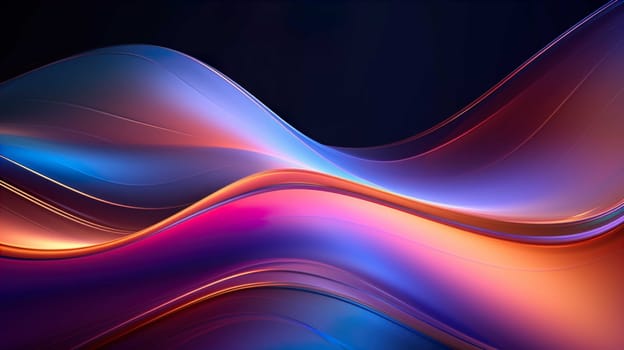 Modern Abstract Wavy Background , 3D glass wavy background , Science fiction or information technology concept  , Generate AI