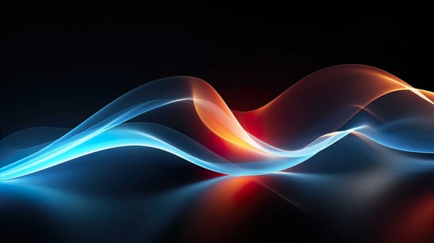 Modern Abstract Wavy Background , 3D glass wavy background , Science fiction or information technology concept  , Generate AI