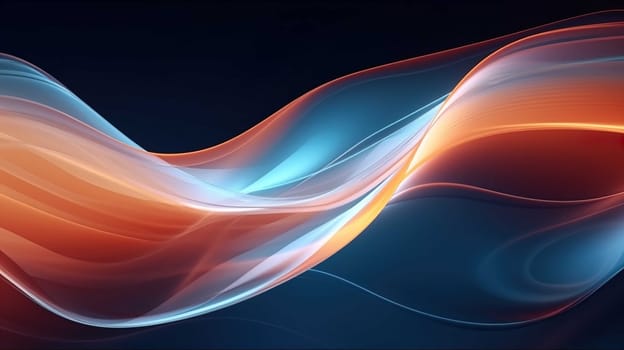 Modern Abstract Wavy Background , 3D glass wavy background , Science fiction or information technology concept  , Generate AI