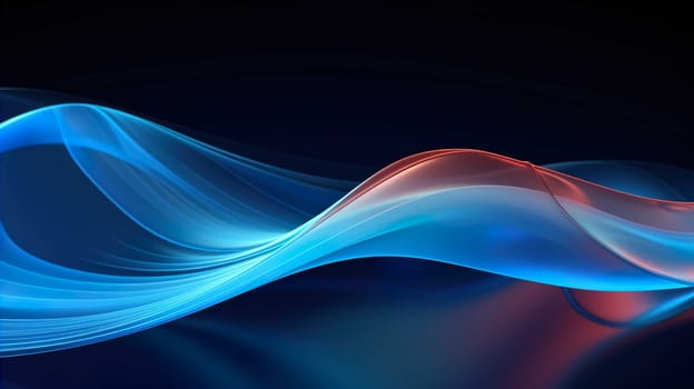 Modern Abstract Wavy Background , 3D glass wavy background , Science fiction or information technology concept  , Generate AI