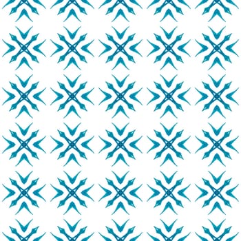 Tropical seamless pattern. Blue pleasing boho chic summer design. Textile ready decent print, swimwear fabric, wallpaper, wrapping. Hand drawn tropical seamless border.