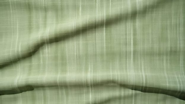 Background made of natural linen fabric of muted green color and natural texture. AI generated.
