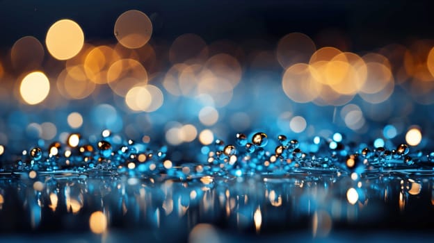 Abstract background with bokeh effect blurred defocused lights in light blue colors light blue bokeh lights on gray background  , Generate AI