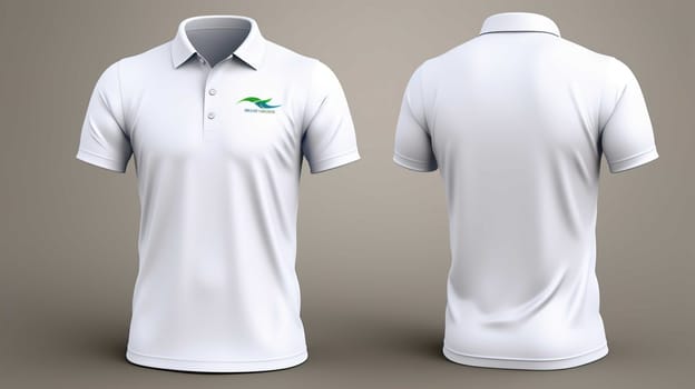 3d design best rendered, White Golf Tee Shirts Front Back , design mockup , Generate AI