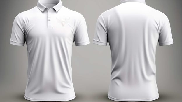 3d design best rendered, White Golf Tee Shirts Front Back , design mockup , Generate AI