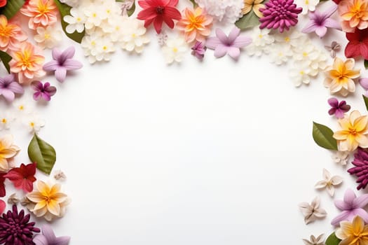 Spring and summer decorations background with beautiful wild flowers. Copy space for text banner