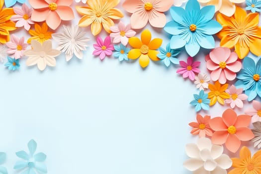 Spring and summer decorations background with beautiful wild flowers. Copy space for text banner