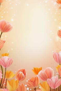 Spring and summer decorations background with beautiful wild flowers. Copy space for text banner