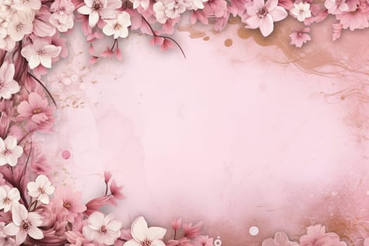 Spring and summer decorations background with beautiful wild flowers. Copy space for text banner