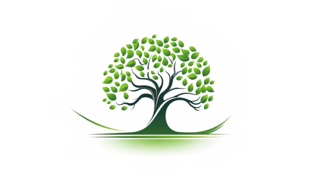 logo, company, shade tree, green, white background , Generate AI