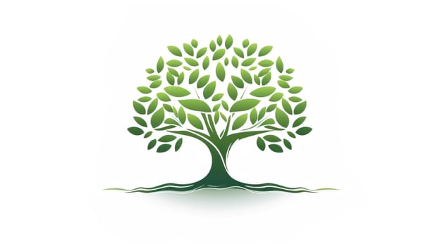 logo, company, shade tree, green, white background , Generate AI