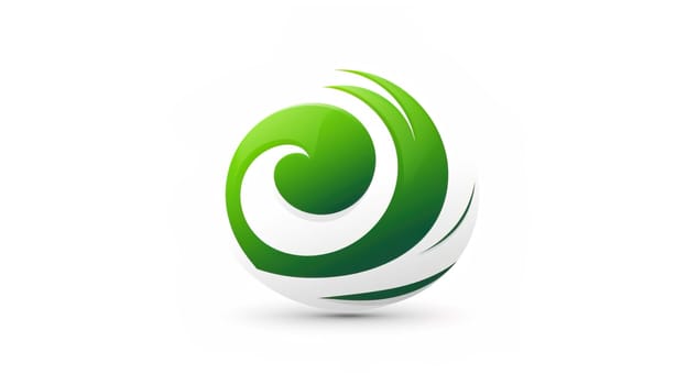 logo earth, round, green, white background Generate AI