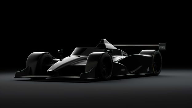 Racing car prototype, silhouette on black. Car of my own design  Photo realistic render , Generate AI