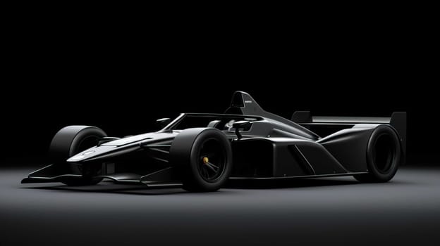 Racing car prototype, silhouette on black. Car of my own design  Photo realistic render , Generate AI