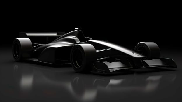 Racing car prototype, silhouette on black. Car of my own design  Photo realistic render , Generate AI