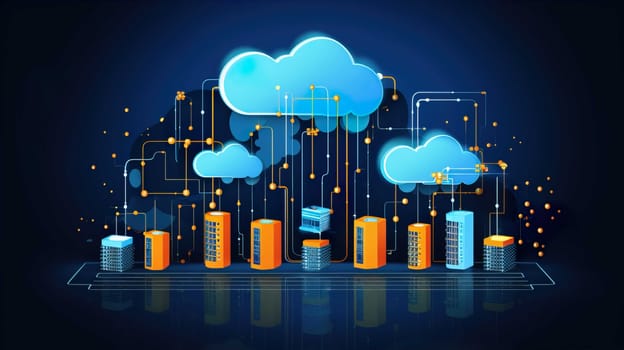   Cloud server data finance business graphic modern , Generate AI