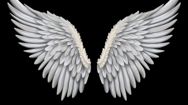   Wings isolated on black background , Generate AI