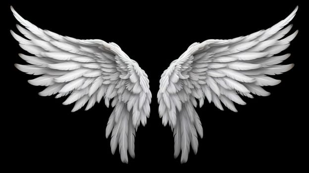   Wings isolated on black background , Generate AI