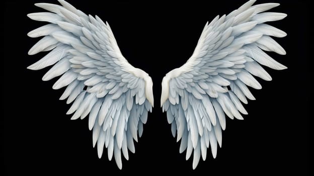   Wings isolated on black background , Generate AI