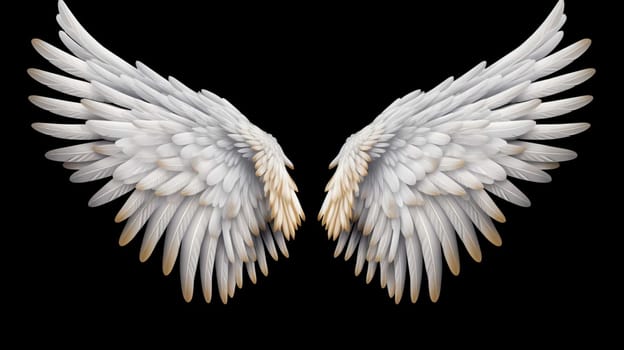   Wings isolated on black background , Generate AI